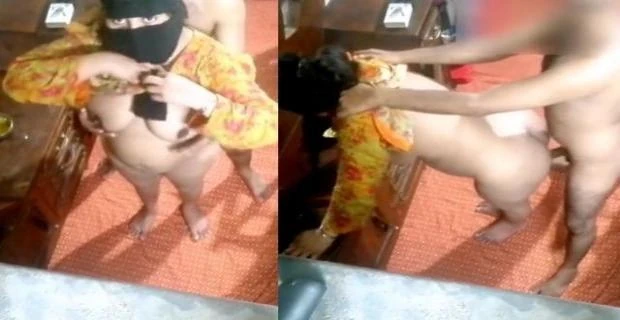 मास्क पहनी मुस्लिम बड़ी गांड़ आंटी पीछे से चुदी एमएमएस वीडियो
